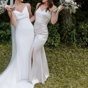 Revelry Champagne Rory Satin Dress